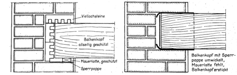 Einbau Balkenköpfe